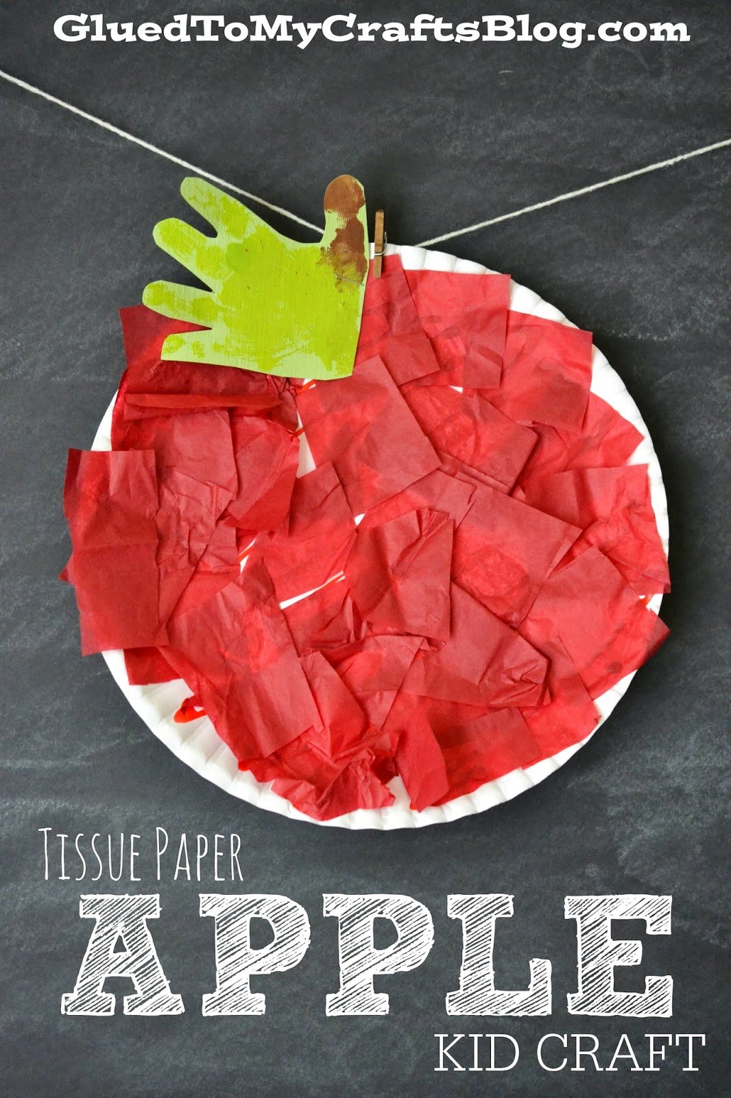 Paper Plate Apple - DIY arts and crafts for kindergarteners 