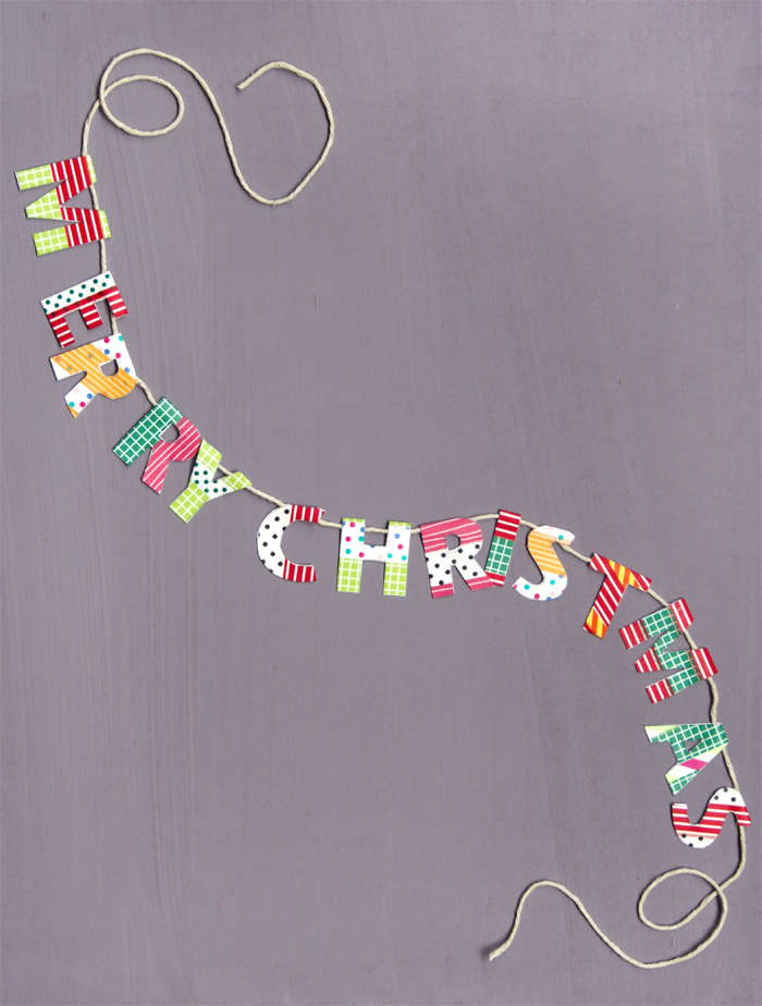 Merry Christmas Banner made with washi tape