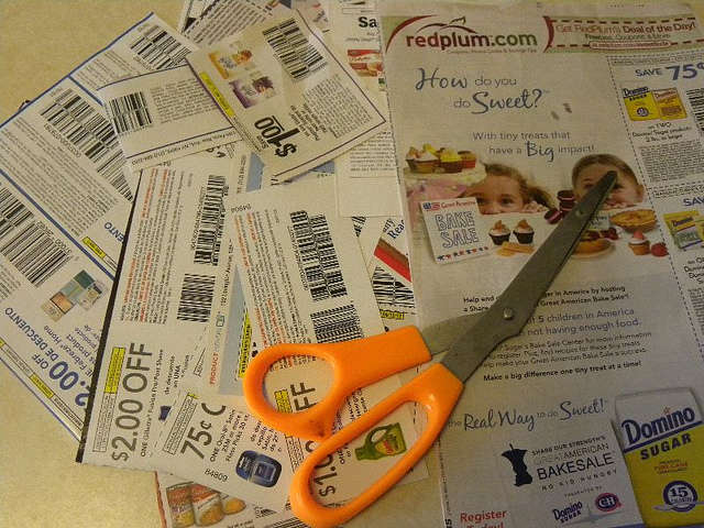 Clip coupons to help budget and save money 
