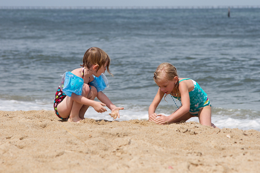 kids playing with sand