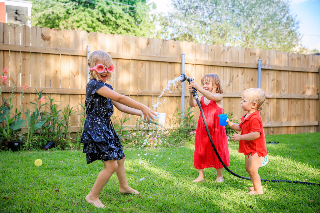 kids playing with water