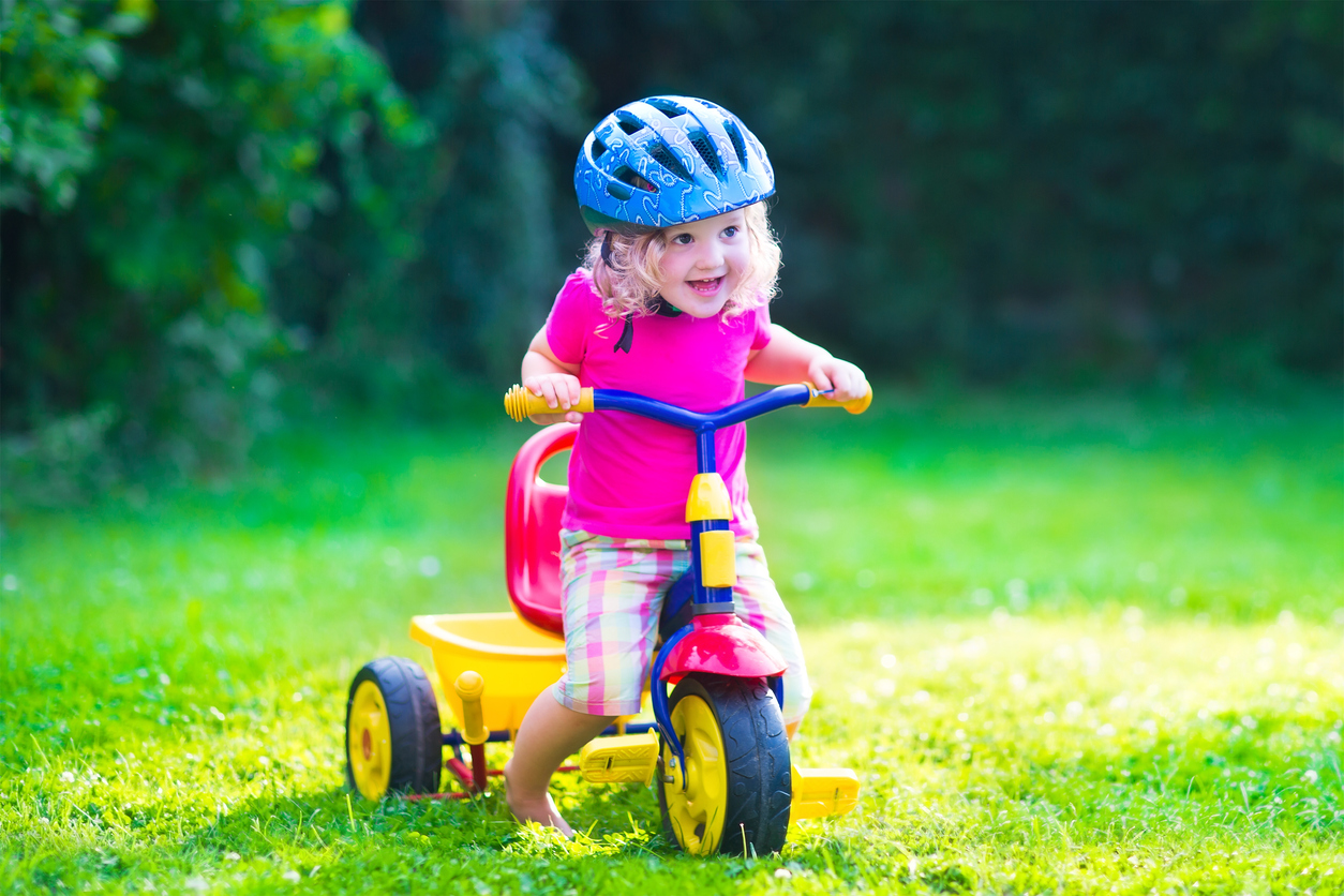 Little girl on a bike