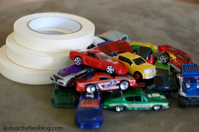 Activities for Toddlers: Masking Tape Speedway