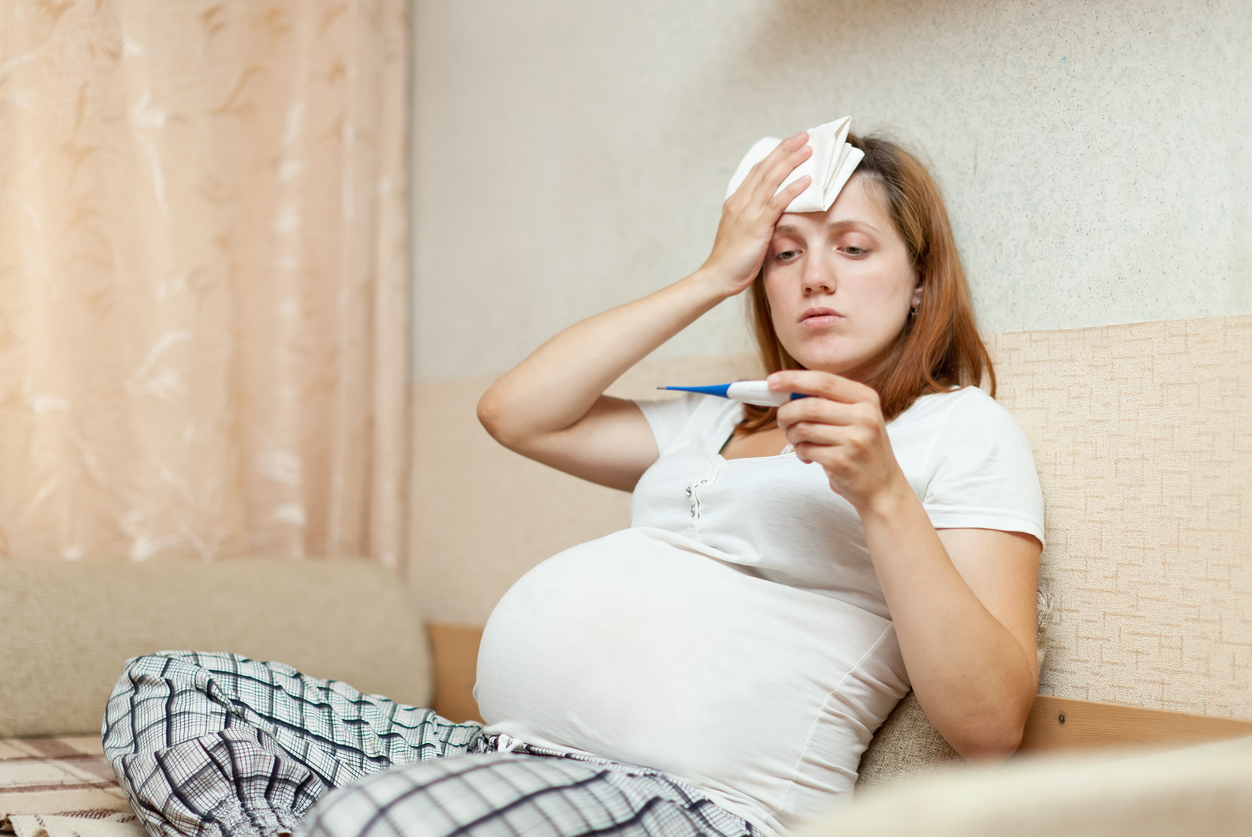 Pregnant woman suffering fever