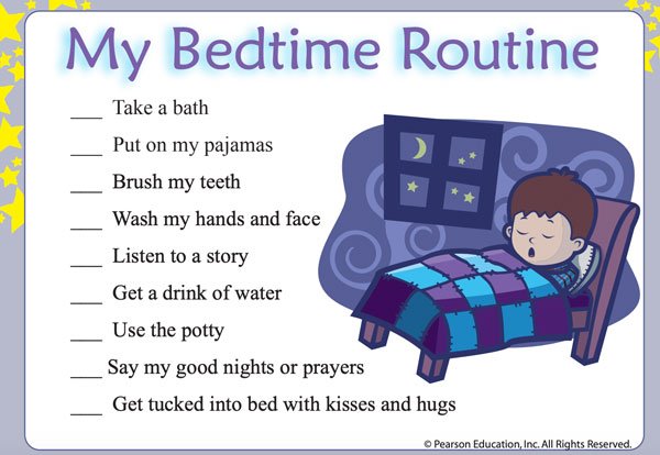 bedtime routine checklist printable