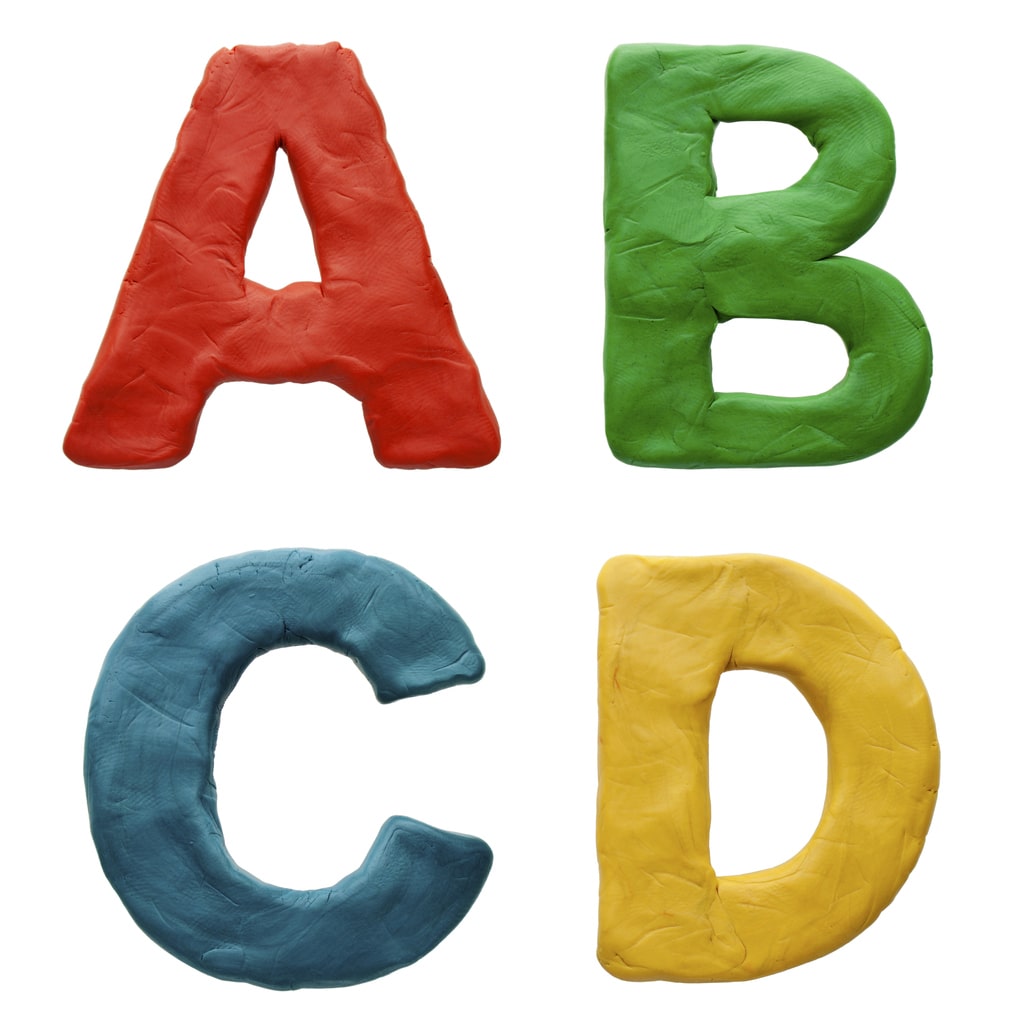 Playdough letters to help child learn to spell their name in kindergarten