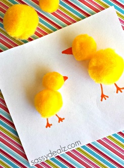 Pom Pom Chicks Easter Craft