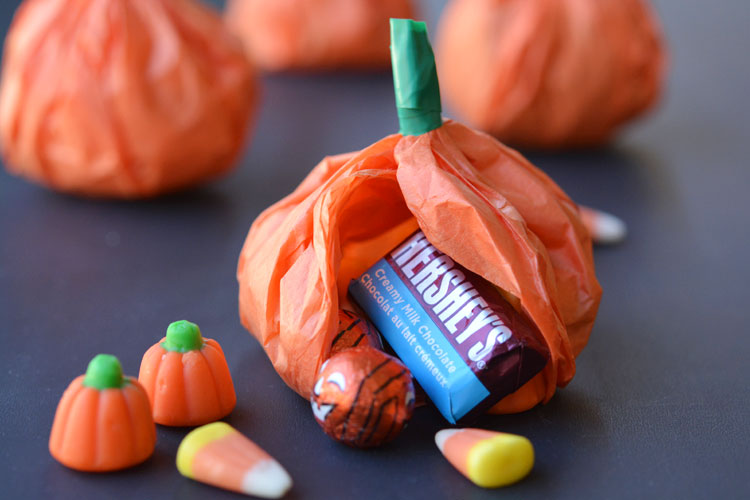 Tissue Paper Pumpkin Craft