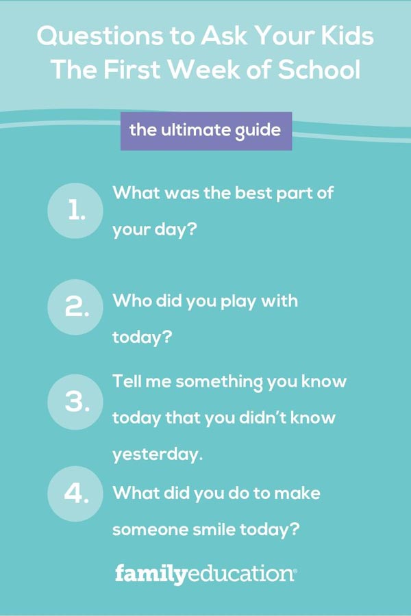 list of questions to ask your kids the first week of school