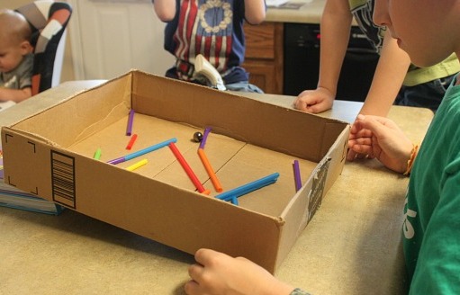 3 Rainy Day Crafts for Summer - Drinking Straw Marble Run