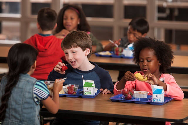 Kids Eating Lunch at School