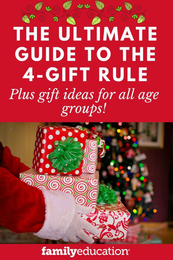 a Pinterest guide to the 4 Gift Rule for Kids