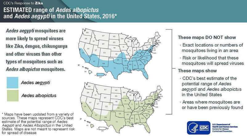 Map of Zika Virus in U.S.