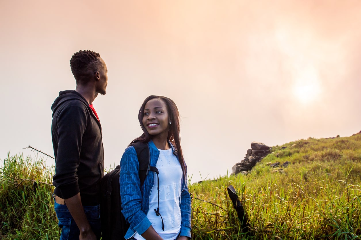 Zimbabwean couple looking at each other