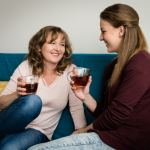 Mother talking with her college age daughter