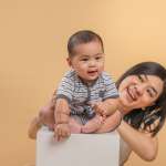 Kid and mom