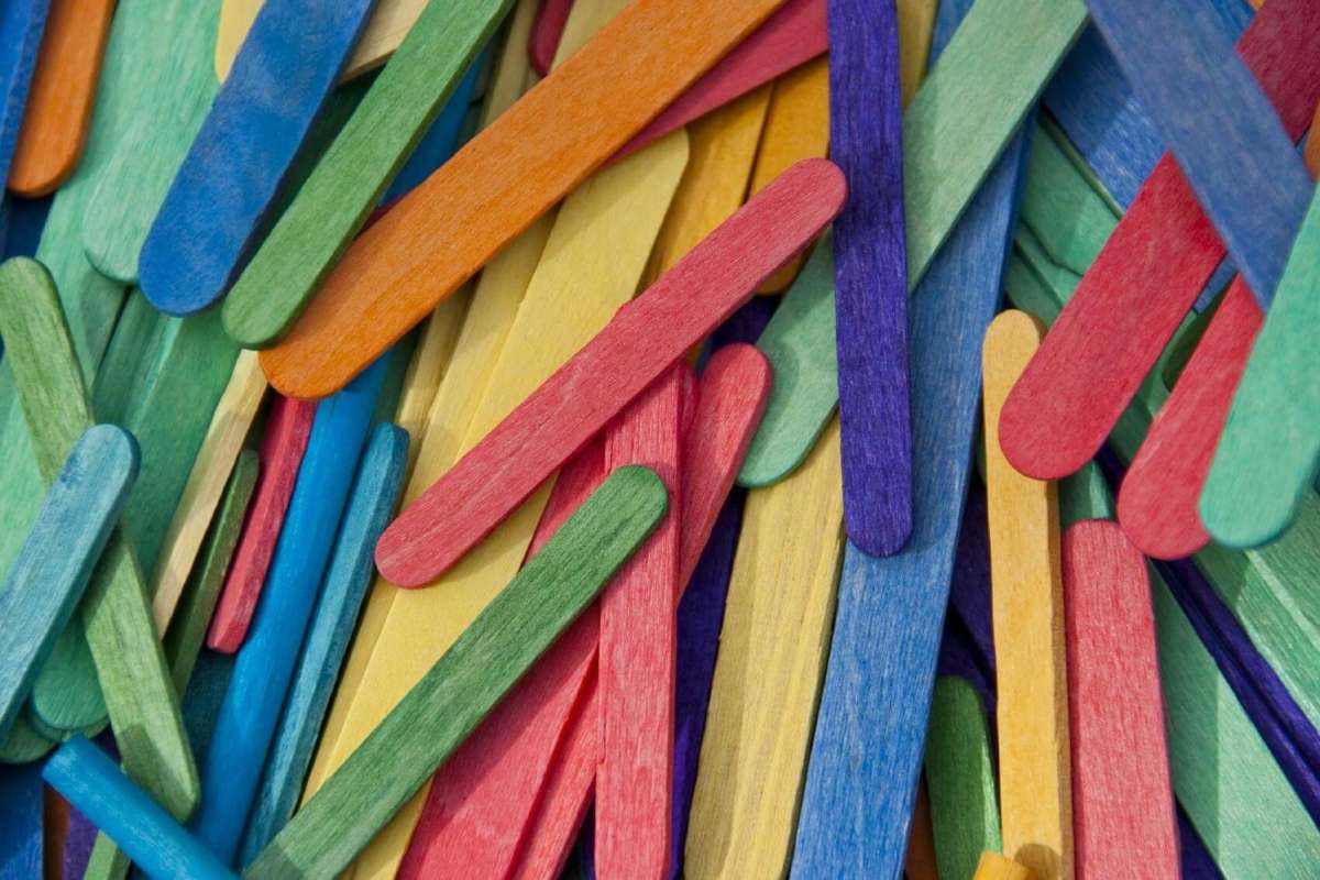 Pile of Colored Craft Sticks
