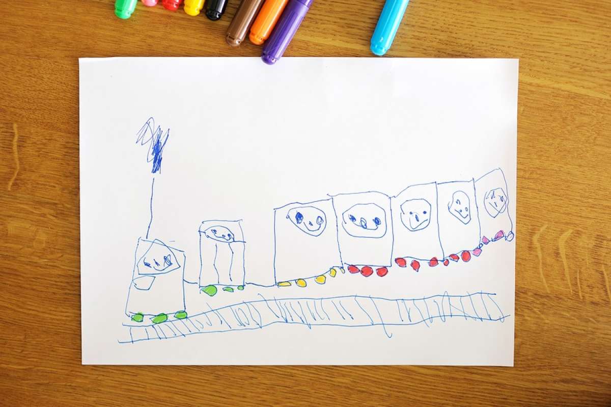 Child's Drawing of Train