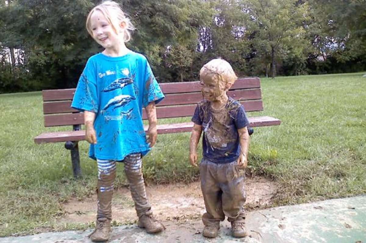 Kids Covered in Mud