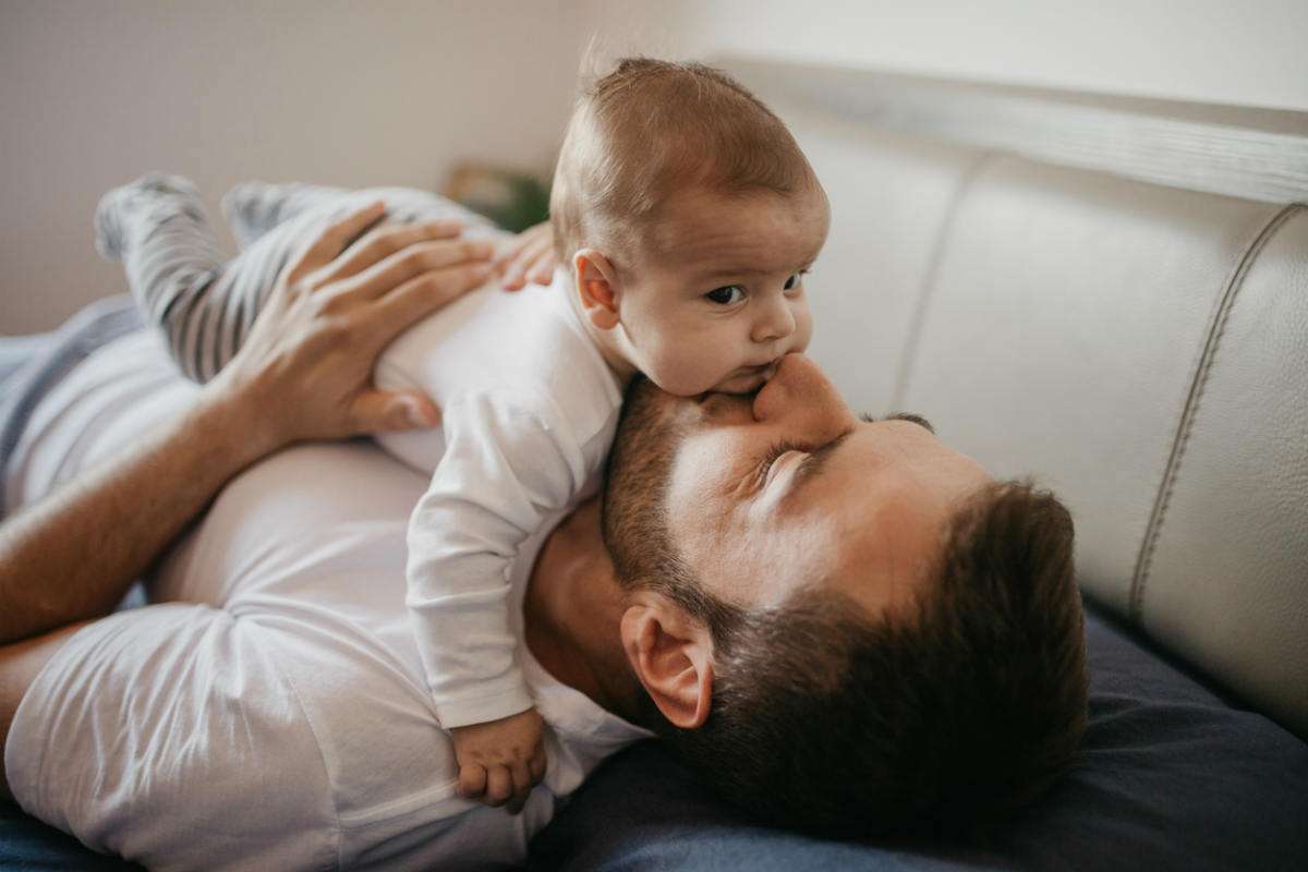 baby boy with father