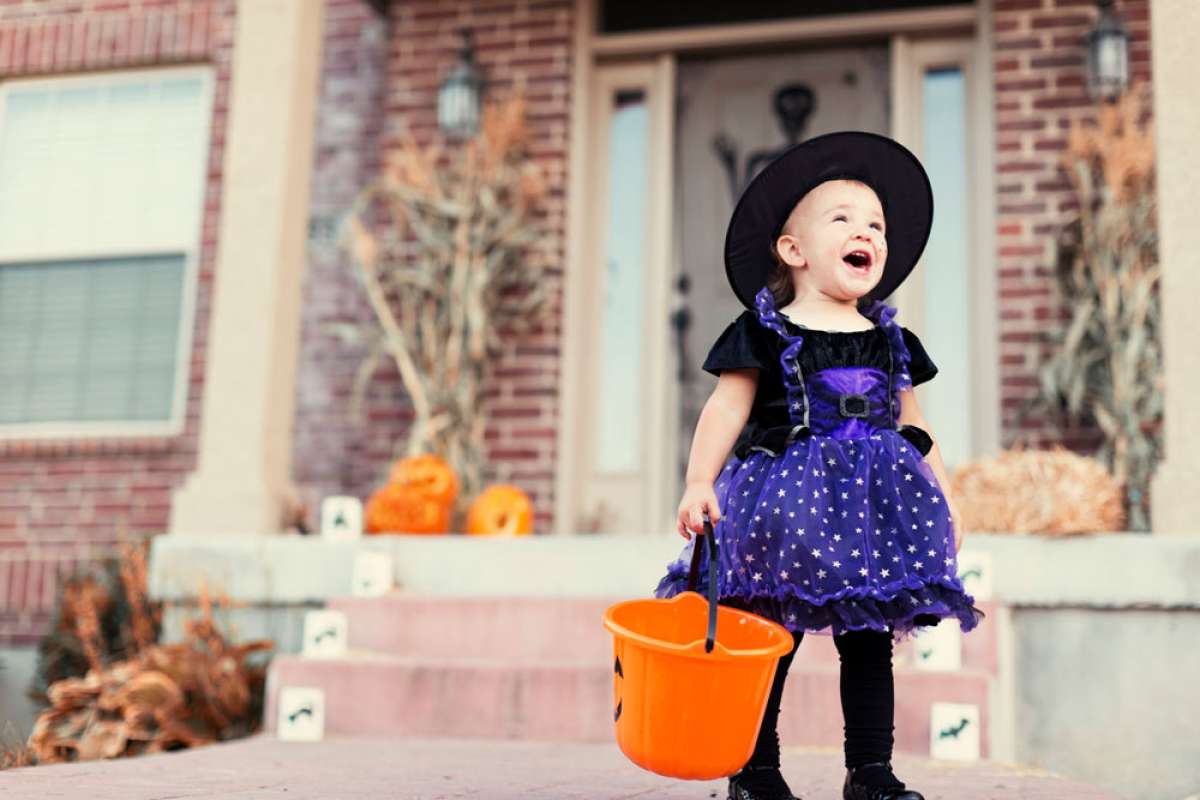 Baby Girl Dressed Up in Witch Halloween Costume Spooky Vampire/Witch Names of 2019