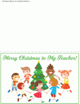 Merry Christmas Teacher printable card