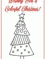 "Colorful Christmas" Card Kids Can Color