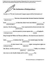 Declaration of Independence Fill-in-the-Blank