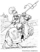 Horse and Knight Coloring Page