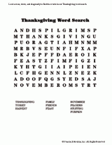 Thanksgiving Word Search Printable Activity