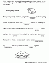 Thanksgiving Story Fill-in-the-Blank