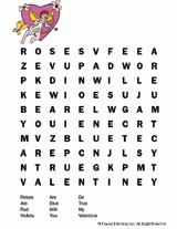 Valentine Word Search - Easy