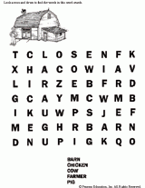 Down on the Farm Word Search