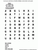 Word Search: Happy Birthday!