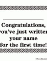 Certificate for First Time Writing Your Name
