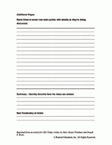 Cued Note Paper: Additional Pages