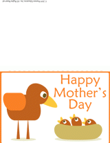 Birdies Printable Mother's Day Card