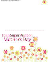 Bloomin' Printable Mother's Day Card for Aunt
