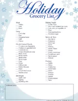 Holiday Grocery List