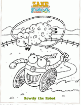 Steampunk Riders Rowdy the Robot Coloring Page