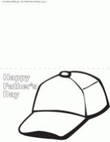 Baseball Cap Father's Day Card Kids Can Color