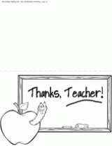 "Thanks, Teacher!" Card Kids Can Color