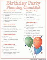 Birthday Party Planning Checklist