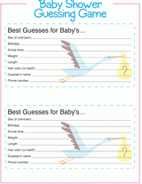 aborre Bygger have på Baby Shower Game | Guess Baby Gender, Weight, Etc. Game Cards | Free  Printable - FamilyEducation