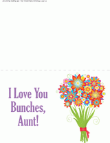 "Love You Bunches, Aunt" Printable Mother's Day Card