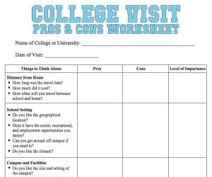 College Visit Worksheet