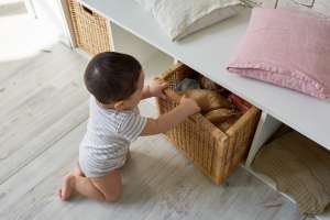 secret organizational drawer in baby