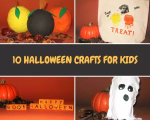 collage of Halloween crafts