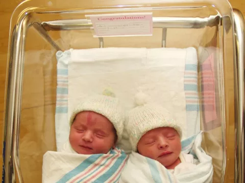 twin babies in hospital