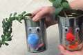 Planters Made from Tin Cans
